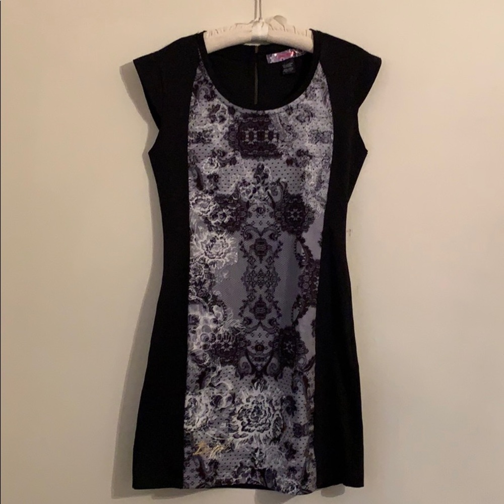 Desigual black dress with black and white front